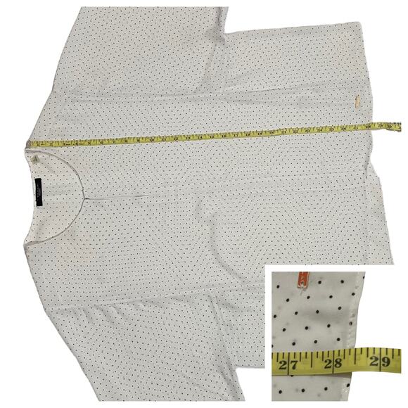 T Tahari Woman Polka Dot Blouse - White - 2X - Picture 2 of 8